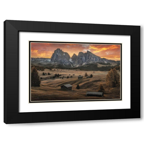 Seiser Alm Dreamscape  Black Modern Wood Framed Art Print with Double Matting by Podt, Martin
