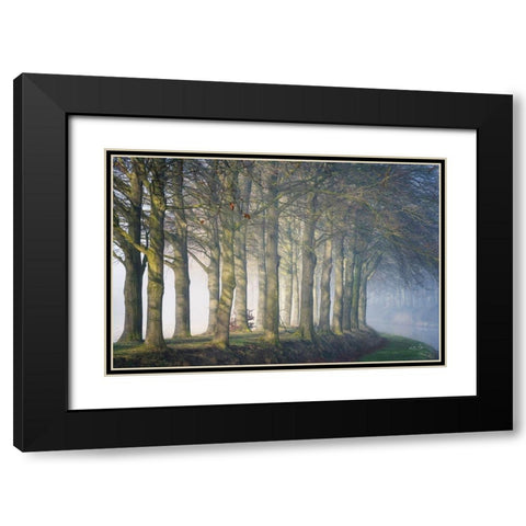 Standing Together Black Modern Wood Framed Art Print with Double Matting by Podt, Martin