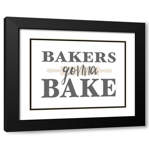 Bakers Gonna Bake Black Modern Wood Framed Art Print with Double Matting by Masey St. Studios