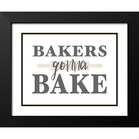 Bakers Gonna Bake Black Modern Wood Framed Art Print with Double Matting by Masey St. Studios