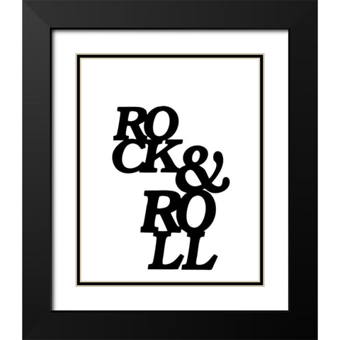 Rock And Roll Black Modern Wood Framed Art Print with Double Matting by Masey St. Studios