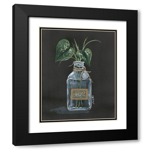 Philodendron Black Modern Wood Framed Art Print with Double Matting by Norkus, Julie