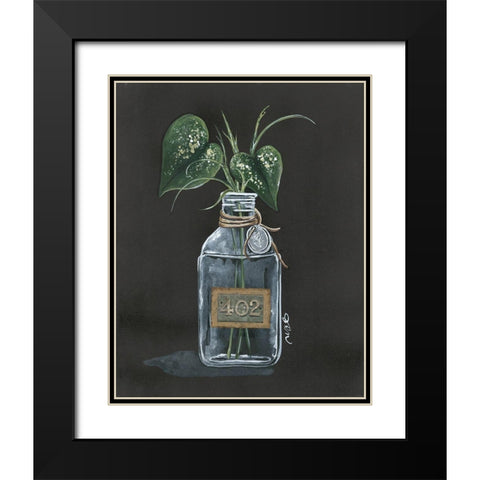 Philodendron Black Modern Wood Framed Art Print with Double Matting by Norkus, Julie