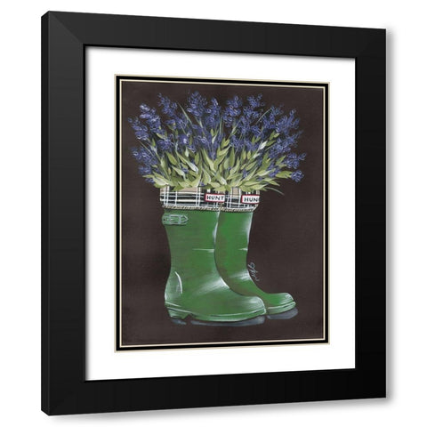 Rain, Rain Lavender Black Modern Wood Framed Art Print with Double Matting by Norkus, Julie