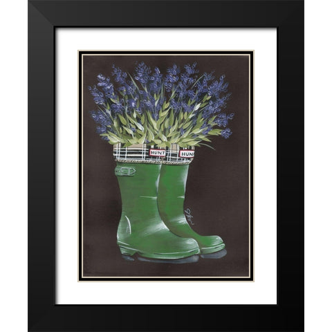 Rain, Rain Lavender Black Modern Wood Framed Art Print with Double Matting by Norkus, Julie