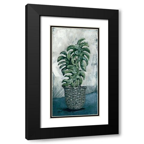 Boho Monstera Black Modern Wood Framed Art Print with Double Matting by Norkus, Julie