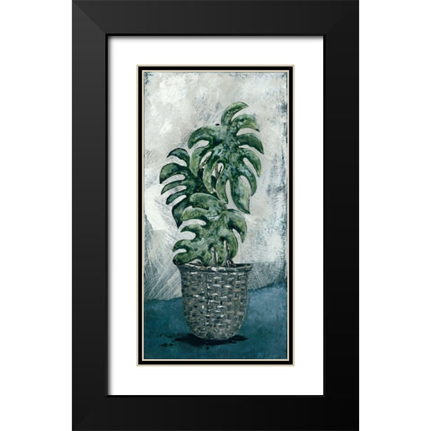 Boho Monstera Black Modern Wood Framed Art Print with Double Matting by Norkus, Julie