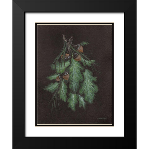 Oak and Acorn Black Modern Wood Framed Art Print with Double Matting by Norkus, Julie