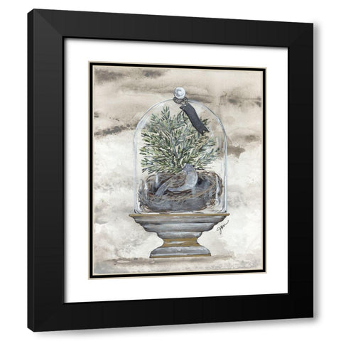 Winter Bird Dome Black Modern Wood Framed Art Print with Double Matting by Norkus, Julie