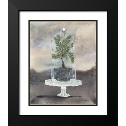 Cloche Fern Black Modern Wood Framed Art Print with Double Matting by Norkus, Julie