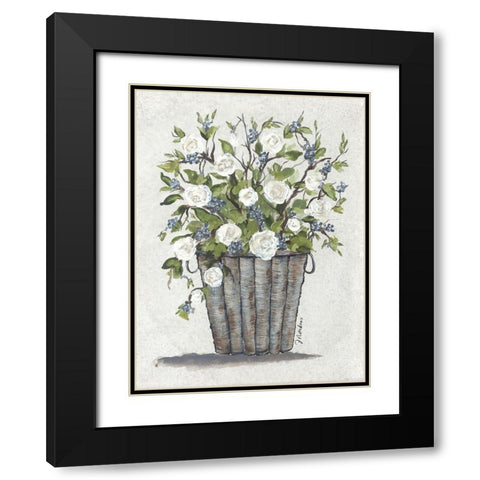 Sweet Rose Basket Black Modern Wood Framed Art Print with Double Matting by Norkus, Julie