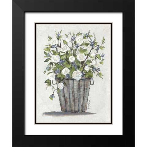 Sweet Rose Basket Black Modern Wood Framed Art Print with Double Matting by Norkus, Julie