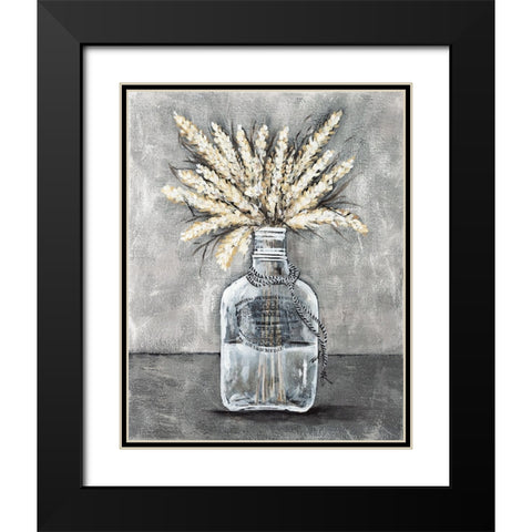 Boho Wheat Black Modern Wood Framed Art Print with Double Matting by Norkus, Julie