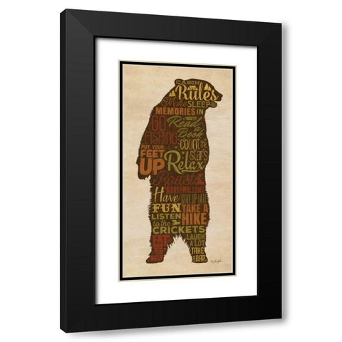 Cabin Rules Black Modern Wood Framed Art Print with Double Matting by Rader, Lauren
