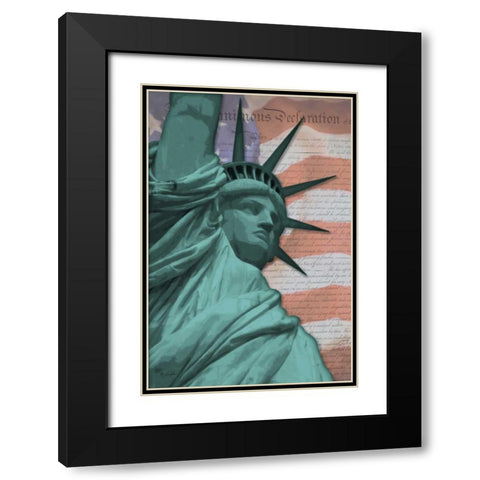 Lady Liberty Black Modern Wood Framed Art Print with Double Matting by Rader, Lauren