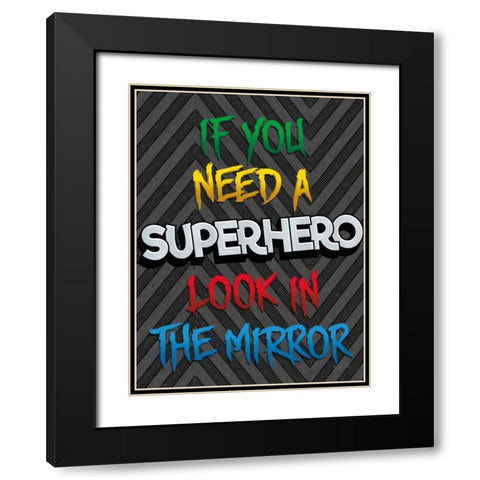 Look in the Mirror Black Modern Wood Framed Art Print with Double Matting by Rader, Lauren