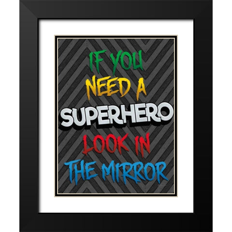 Look in the Mirror Black Modern Wood Framed Art Print with Double Matting by Rader, Lauren