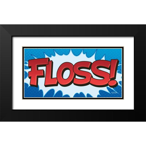 Superhero Floss! Black Modern Wood Framed Art Print with Double Matting by Rader, Lauren