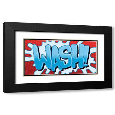 Superhero Wash! Black Modern Wood Framed Art Print with Double Matting by Rader, Lauren