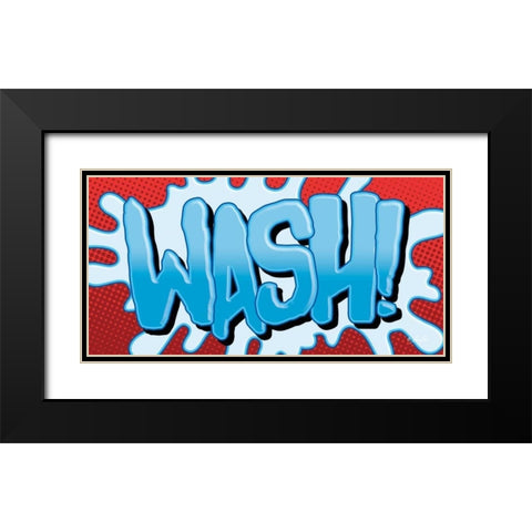 Superhero Wash! Black Modern Wood Framed Art Print with Double Matting by Rader, Lauren