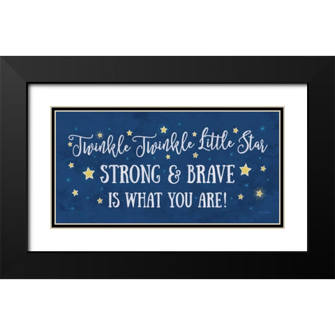 Twinkle Twinkle Little Star - Boy Black Modern Wood Framed Art Print with Double Matting by Rader, Lauren