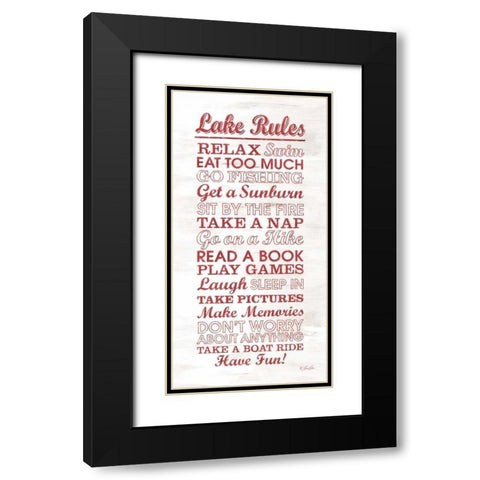 Lake Rules Black Modern Wood Framed Art Print with Double Matting by Rader, Lauren