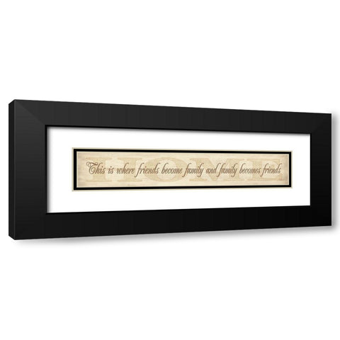Friends Become Family Black Modern Wood Framed Art Print with Double Matting by Rader, Lauren