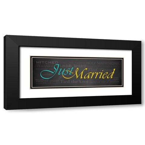 Just Married Black Modern Wood Framed Art Print with Double Matting by Rader, Lauren