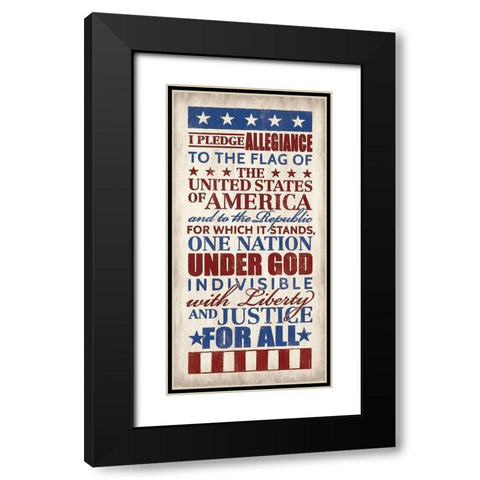 Pledge of Allegiance Black Modern Wood Framed Art Print with Double Matting by Rader, Lauren