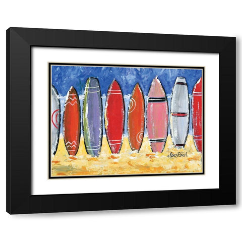 Beach Vibes Black Modern Wood Framed Art Print with Double Matting by Ebert, Roey