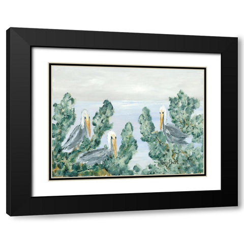 The Pelican Perch Black Modern Wood Framed Art Print with Double Matting by Ebert, Roey