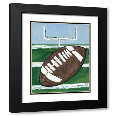 Football Black Modern Wood Framed Art Print with Double Matting by Ebert, Roey