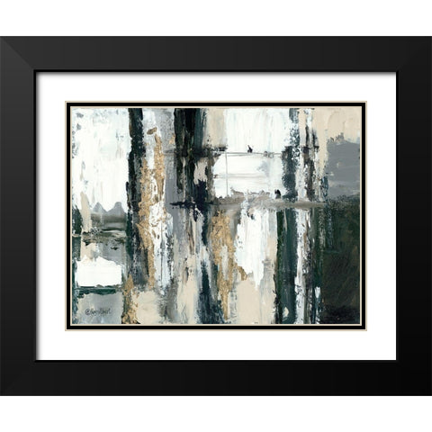 Blurred Lines Black Modern Wood Framed Art Print with Double Matting by Ebert, Roey