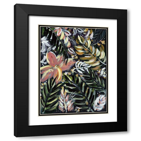Dark Palms II Black Modern Wood Framed Art Print with Double Matting by Ebert, Roey