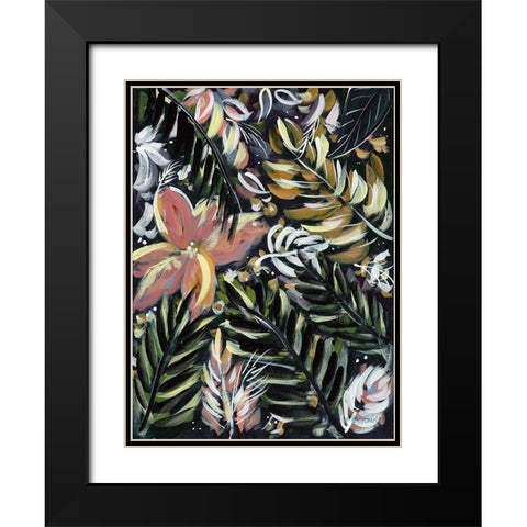 Dark Palms II Black Modern Wood Framed Art Print with Double Matting by Ebert, Roey