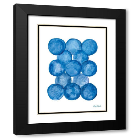 Aegean Blue Abstract III Black Modern Wood Framed Art Print with Double Matting by Ebert, Roey