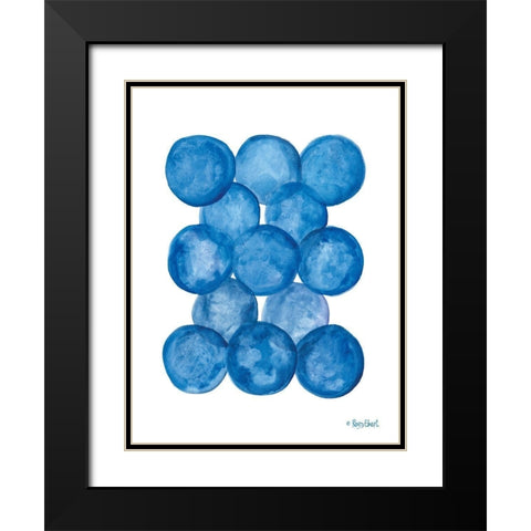 Aegean Blue Abstract III Black Modern Wood Framed Art Print with Double Matting by Ebert, Roey