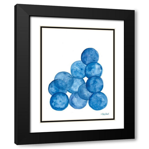 Aegean Blue Abstract IV Black Modern Wood Framed Art Print with Double Matting by Ebert, Roey