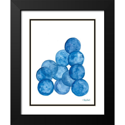 Aegean Blue Abstract IV Black Modern Wood Framed Art Print with Double Matting by Ebert, Roey