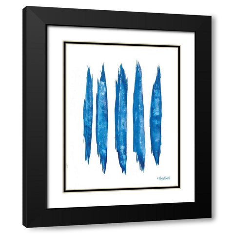 Aegean Blue Abstract V Black Modern Wood Framed Art Print with Double Matting by Ebert, Roey