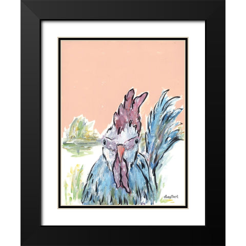 Cock-A-Doodle-Doo Black Modern Wood Framed Art Print with Double Matting by Ebert, Roey