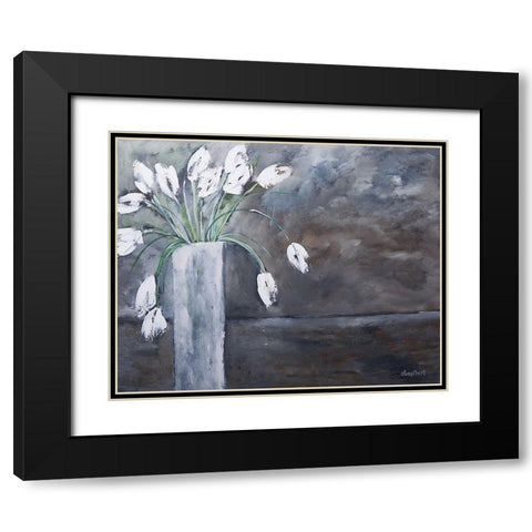 Dreamy Tulips Black Modern Wood Framed Art Print with Double Matting by Ebert, Roey