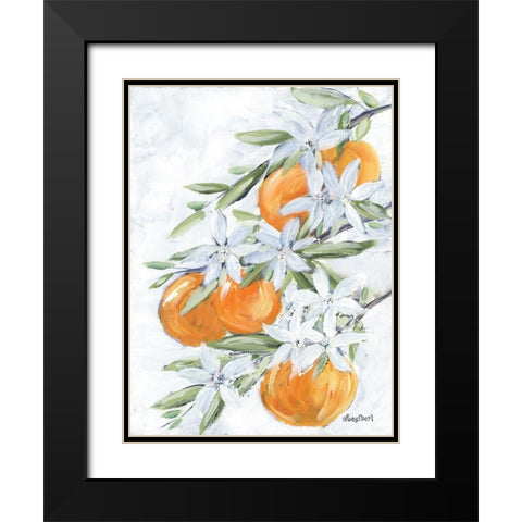 Orange Blossoms Black Modern Wood Framed Art Print with Double Matting by Ebert, Roey