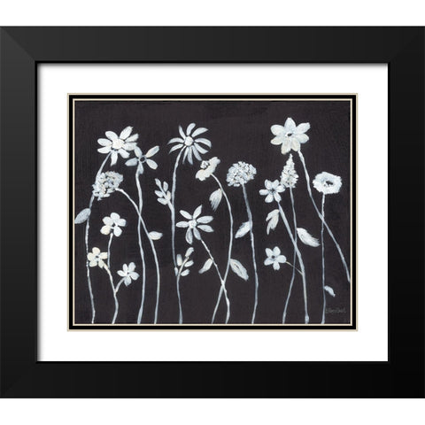 Wildflowers Silhouettes Black Modern Wood Framed Art Print with Double Matting by Ebert, Roey