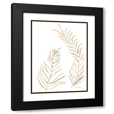 Palm Leaves Natural I Black Modern Wood Framed Art Print with Double Matting by Ebert, Roey