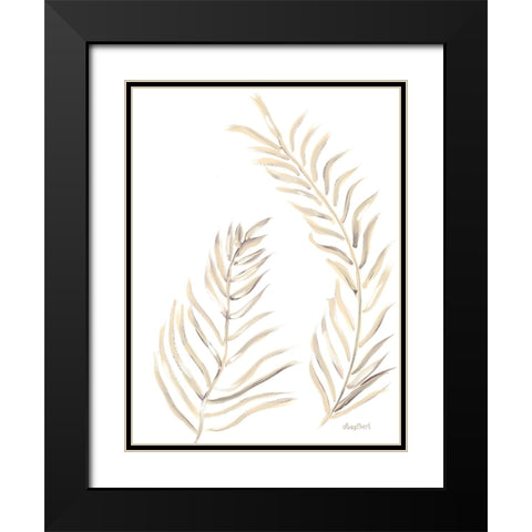 Palm Leaves Natural I Black Modern Wood Framed Art Print with Double Matting by Ebert, Roey