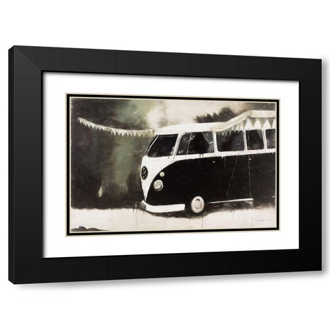 Gone Camping Black Modern Wood Framed Art Print with Double Matting by Redman, Suzi