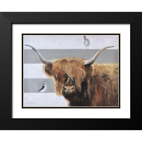 Thistles Black Modern Wood Framed Art Print with Double Matting by Redman, Suzi