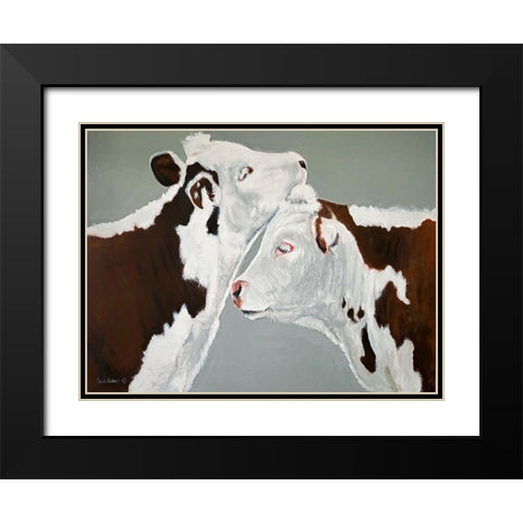 April and August Black Modern Wood Framed Art Print with Double Matting by Redman, Suzi