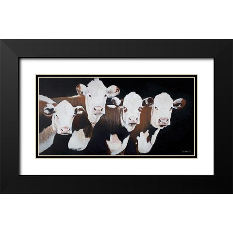 Girls  Black Modern Wood Framed Art Print with Double Matting by Redman, Suzi